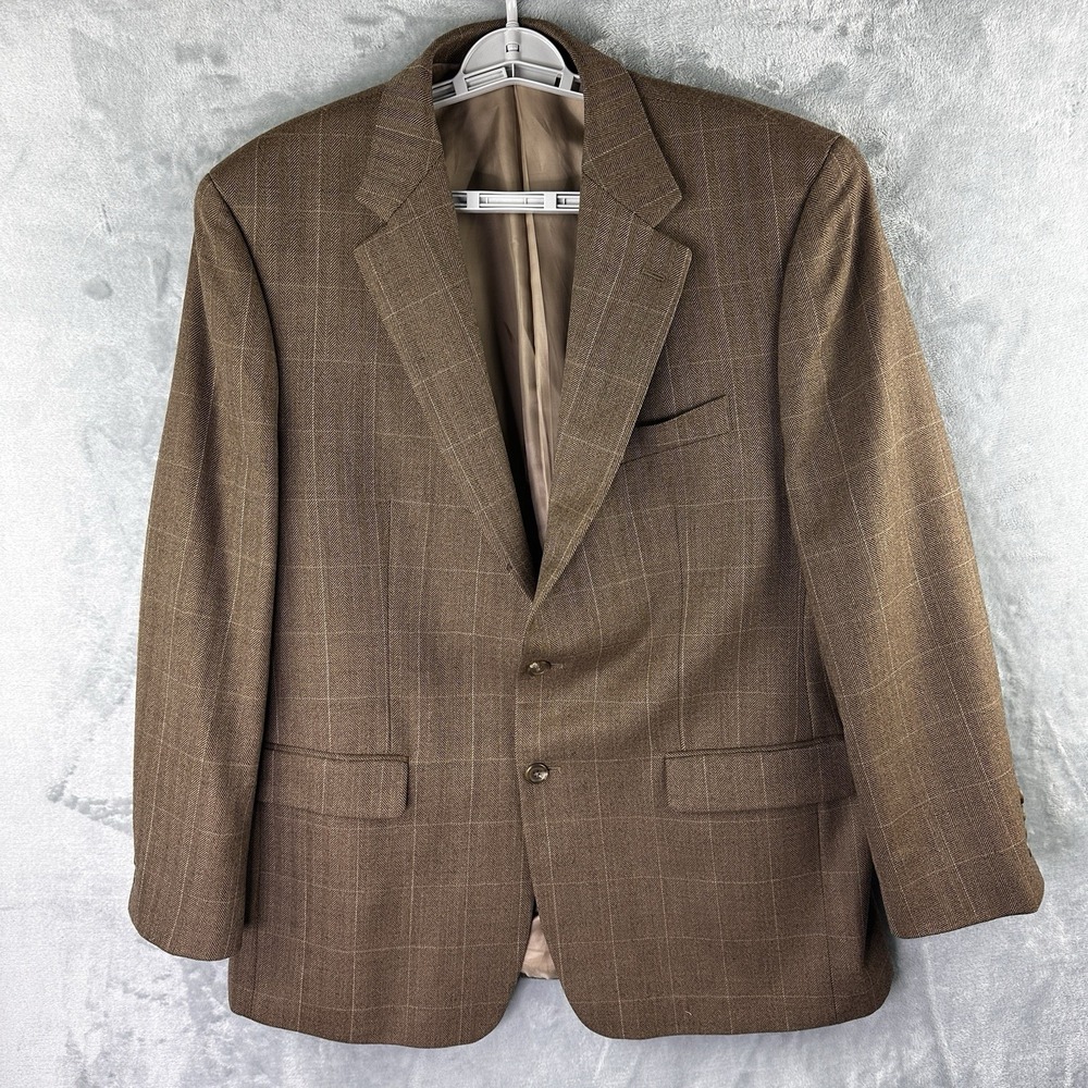 Lauren Ralph Lauren Sport Coat Mens 44R Brown Herringbone Wool 2 Button Blazer